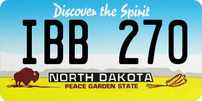 ND license plate IBB270