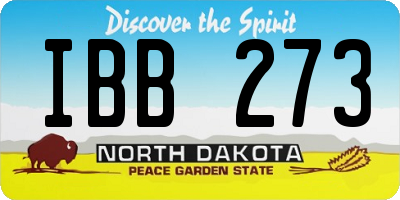 ND license plate IBB273