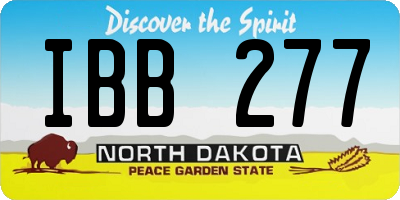 ND license plate IBB277