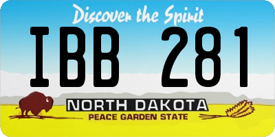 ND license plate IBB281