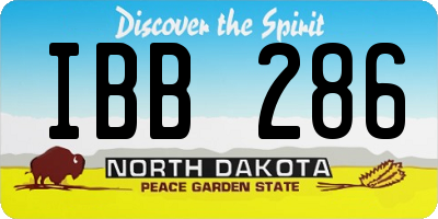 ND license plate IBB286