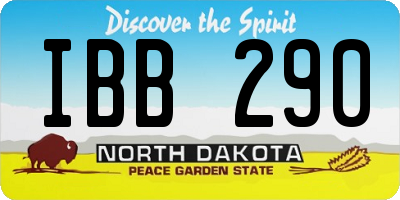 ND license plate IBB290