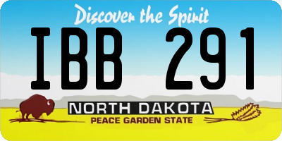 ND license plate IBB291