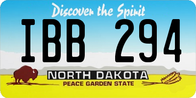 ND license plate IBB294