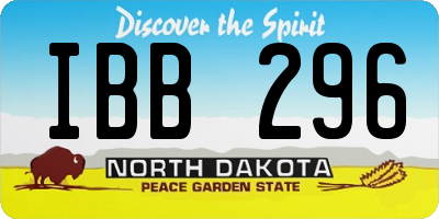 ND license plate IBB296