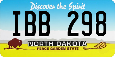ND license plate IBB298
