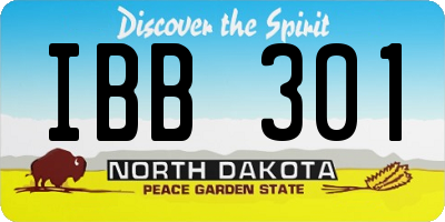 ND license plate IBB301