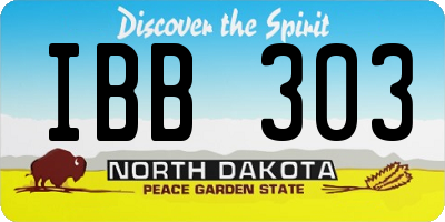 ND license plate IBB303