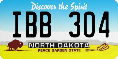 ND license plate IBB304