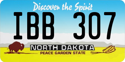 ND license plate IBB307