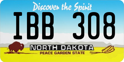 ND license plate IBB308
