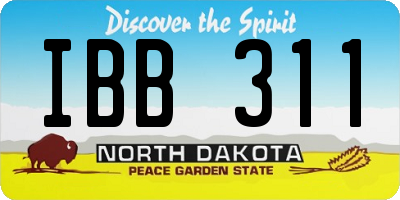 ND license plate IBB311