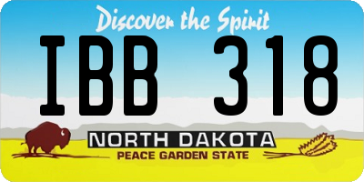 ND license plate IBB318