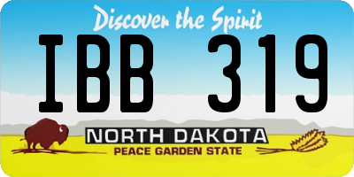 ND license plate IBB319