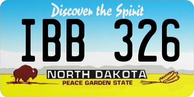 ND license plate IBB326