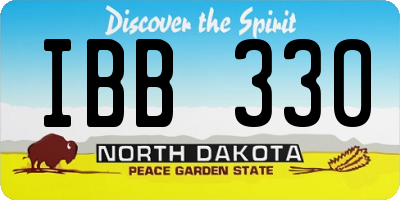 ND license plate IBB330