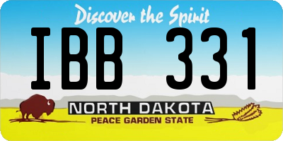 ND license plate IBB331
