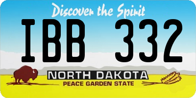 ND license plate IBB332