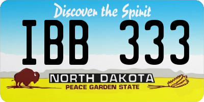 ND license plate IBB333