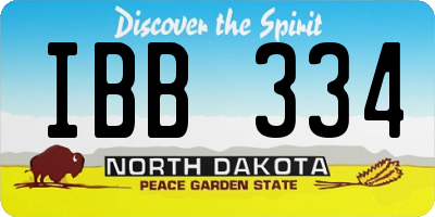 ND license plate IBB334