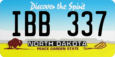 ND license plate IBB337