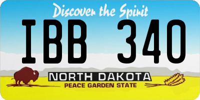 ND license plate IBB340