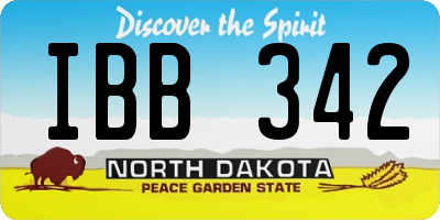 ND license plate IBB342