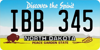 ND license plate IBB345