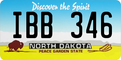 ND license plate IBB346