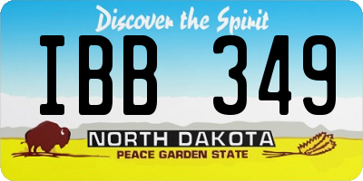 ND license plate IBB349