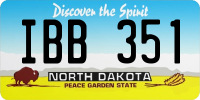 ND license plate IBB351