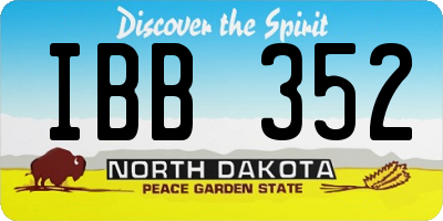 ND license plate IBB352