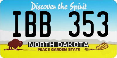 ND license plate IBB353