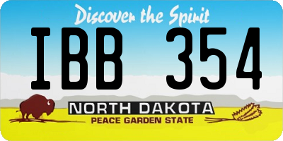 ND license plate IBB354