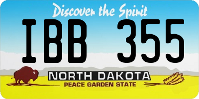 ND license plate IBB355