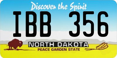 ND license plate IBB356