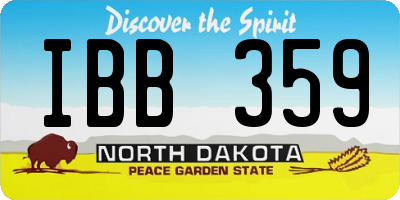 ND license plate IBB359