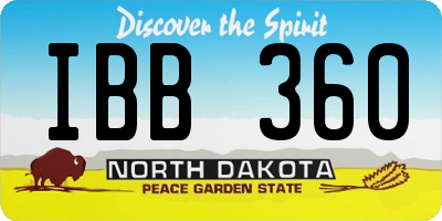 ND license plate IBB360