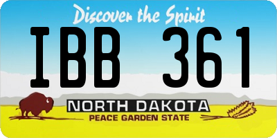 ND license plate IBB361