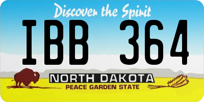 ND license plate IBB364