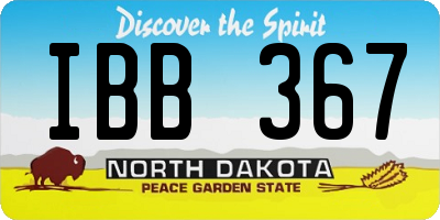 ND license plate IBB367