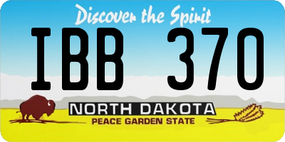 ND license plate IBB370