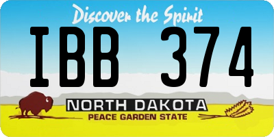 ND license plate IBB374
