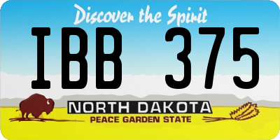 ND license plate IBB375