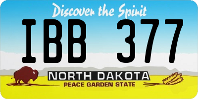 ND license plate IBB377