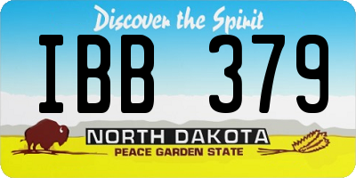 ND license plate IBB379