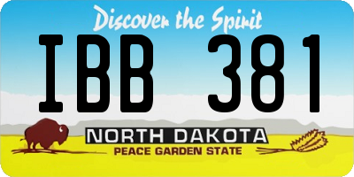 ND license plate IBB381
