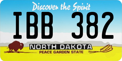 ND license plate IBB382