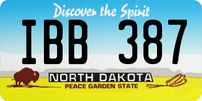 ND license plate IBB387
