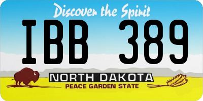 ND license plate IBB389